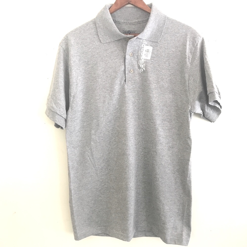 NEW short sleeve Gray Polo Shirt -lightweight